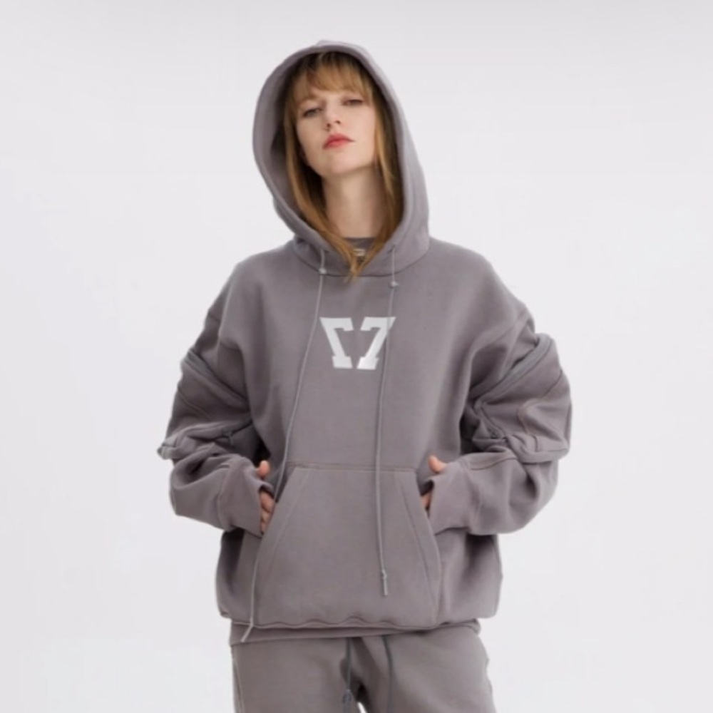 SMFK Lovely Tactical
Hoodie Dove chunky pockets 100% cotton futuristic modern